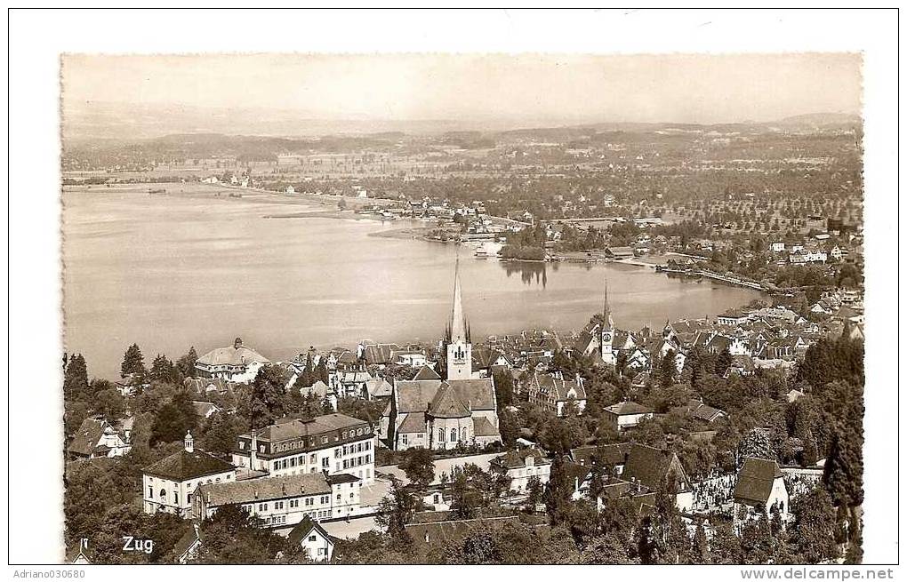 ZUG CARTOLINA SVIZZERA SUISSE TIMBRO ZUG BAHNHOF - Zugo