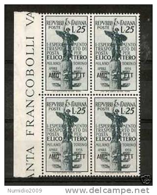 1954 TRIESTE A ELICOTTERO QUARTINA MNH ** - RR6631 - Nuevos