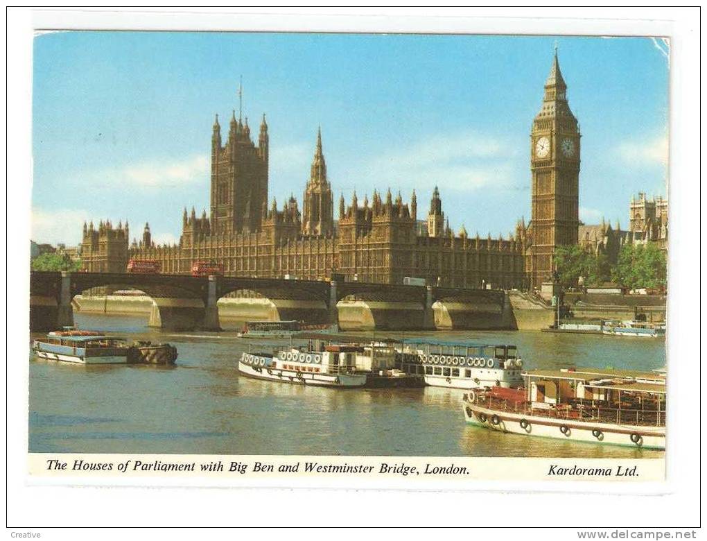 The House Of Parliament With Big Ben And Westminster Bridge,London 1977 - Houses Of Parliament