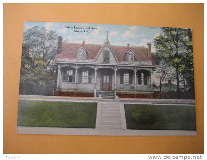 Macon Ga    Sidney Lainer's Birthplace  Circa 1907 - Autres & Non Classés