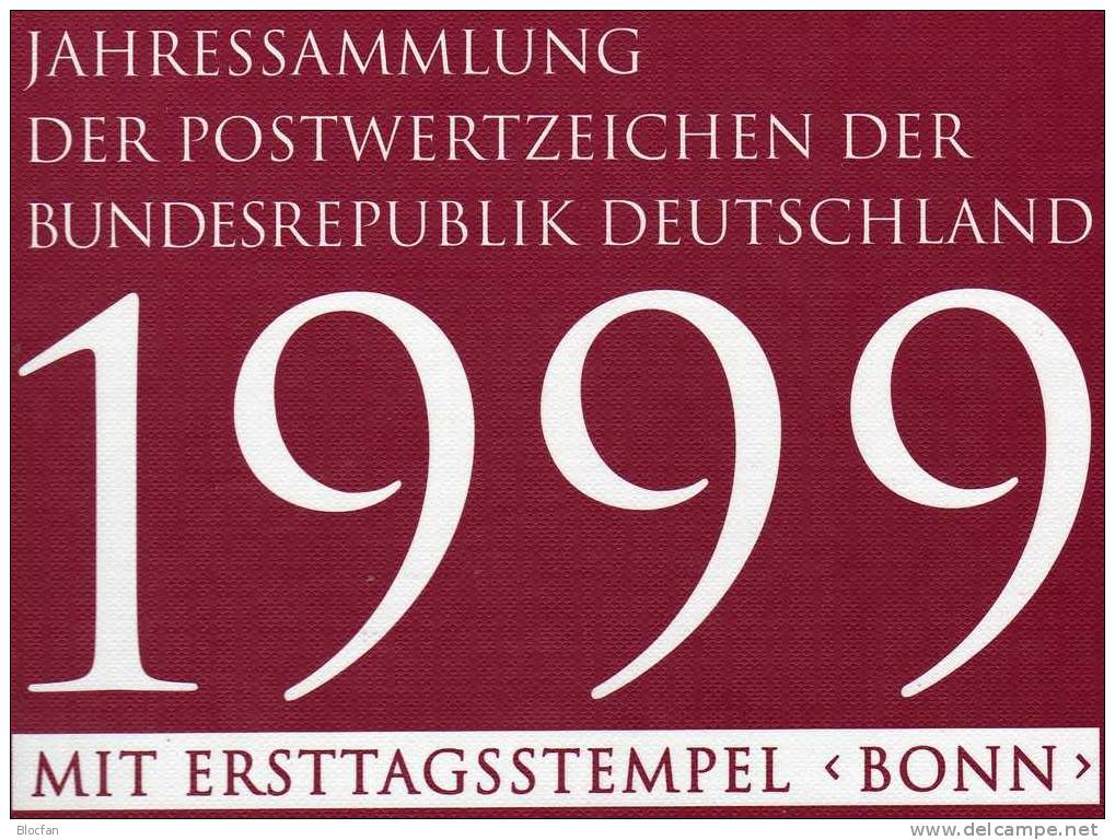 Jahressammlung 1999 Mit 40 ETB, BRD 2027-2086 SST 130€ Mit Illustrationen - Andere & Zonder Classificatie