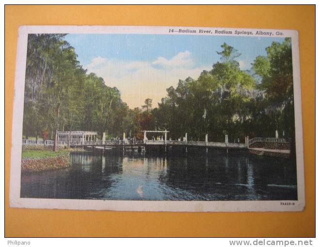 Albany Ga-- Radium River Radium Springs    1946 Cancel - Albany