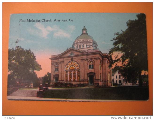 Americus Ga   First Methodist Chruch   1914 Cancel - Andere & Zonder Classificatie