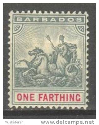 Barbados 1905 SG. 135   1/4 D. Seal Of Colony Wmk Mult Crown CA MH - Barbados (...-1966)