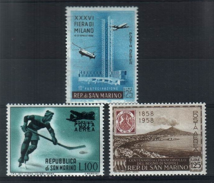 1955 - 1958 COMPLETE SET MH * - Posta Aerea