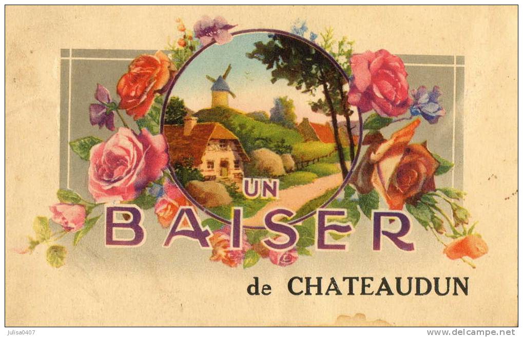 CHATEAUDUN (28) Carte Fantaisie Baiser De - Chateaudun