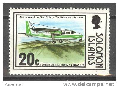 Solomon Islands 1976 SG. 331   20 C. Anniversary Of First Flight To Solomon Islands Aeroplane Britten Normander Islander - Iles Salomon (...-1978)