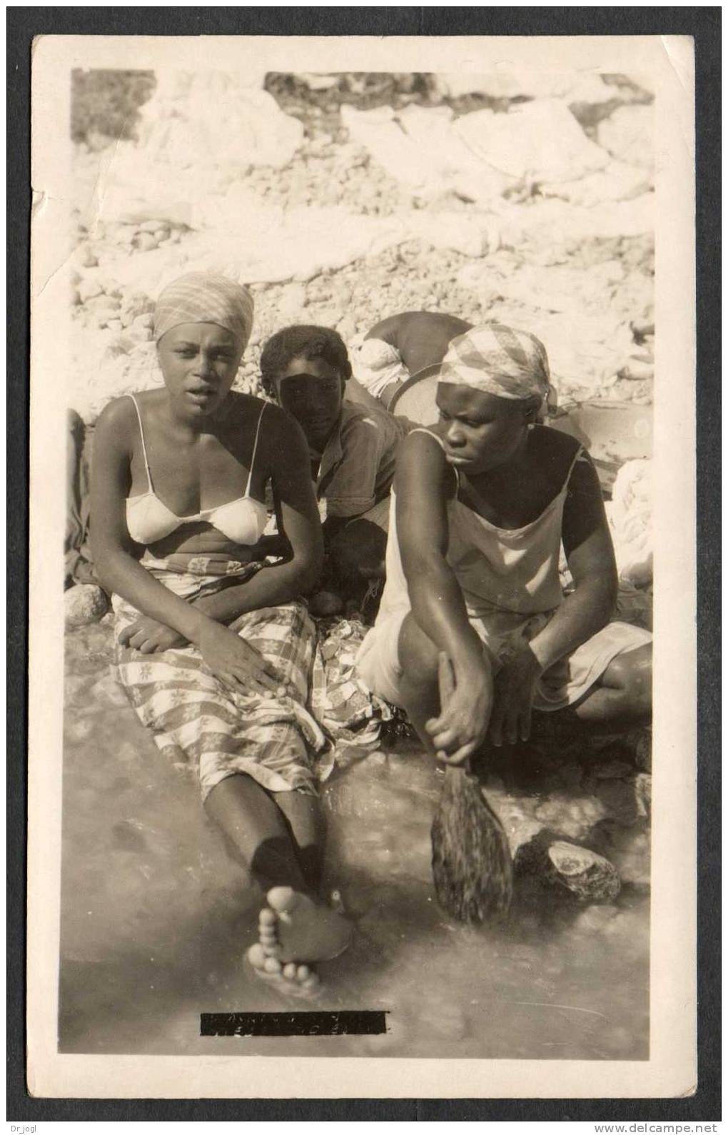 HA1) Haiti - Women At The Water's Edge - Posted 1939 - Real Photo Poscard - Haïti