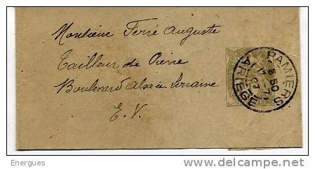 Timbre Journaux, Bande Imprimée, Pamiers,1907, Tailleur De Pierre - Zeitungsmarken (Streifbänder)