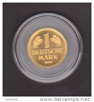 Goldmuenze 1 DM - 2001 - Praegestaette  F / Stuttgart - - Duitsland