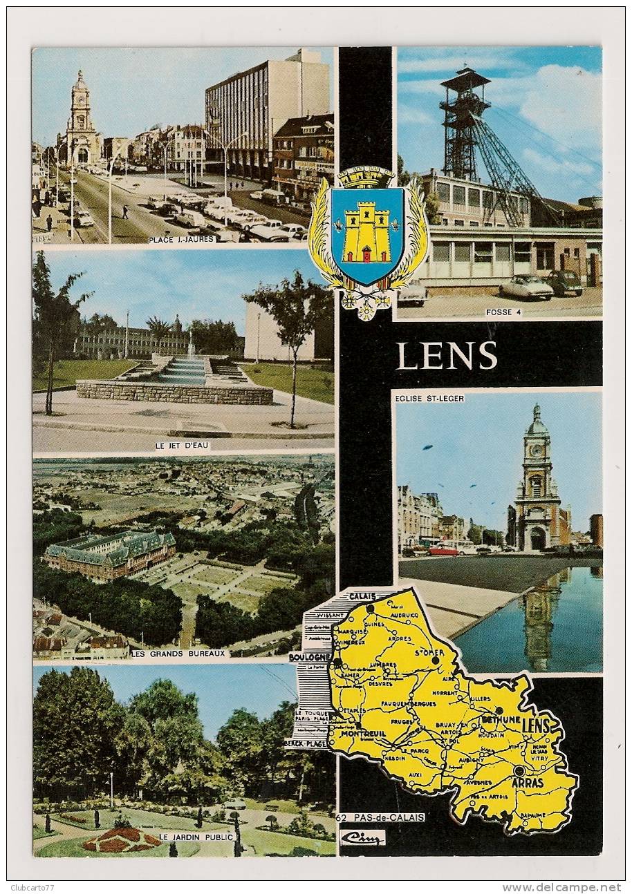 Lens (62) : 6 Vues Dont La Foss 4 Environ 1960 (animée). - Lens