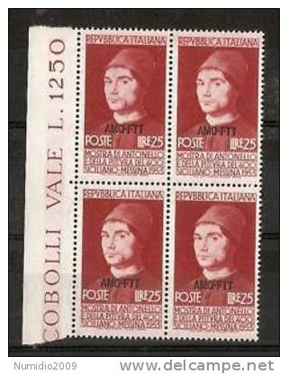 1953 TRIESTE A ANTONELLO QUARTINA MNH ** - VR6733-2 - Neufs