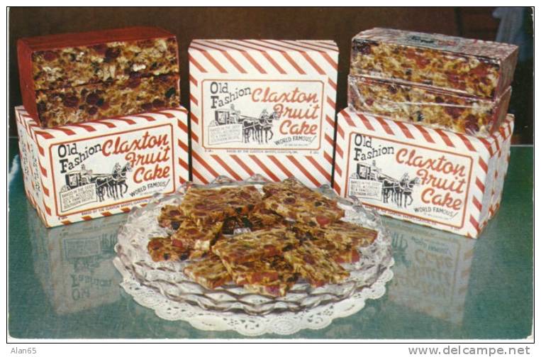 Claxton Georgia Fruit Cake Company Advertisement C1950s/60s Vintage Postcard, Food - Autres & Non Classés