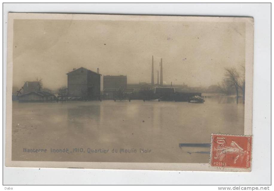 Nanterre Inondé.1910.  Quartier Du Moulin Noir. - Nanterre