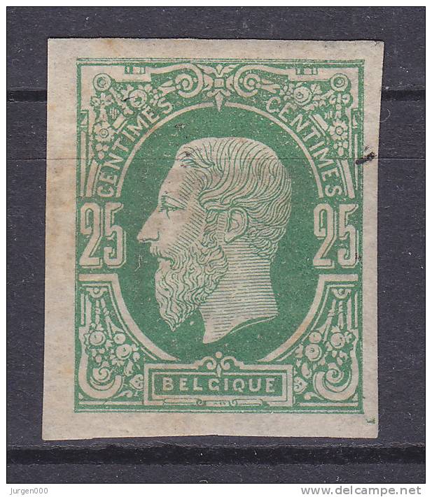 Nr 32 *, Ongetand, Groene Kleur, Cote = 325 € (X21231) - 1869-1883 Léopold II