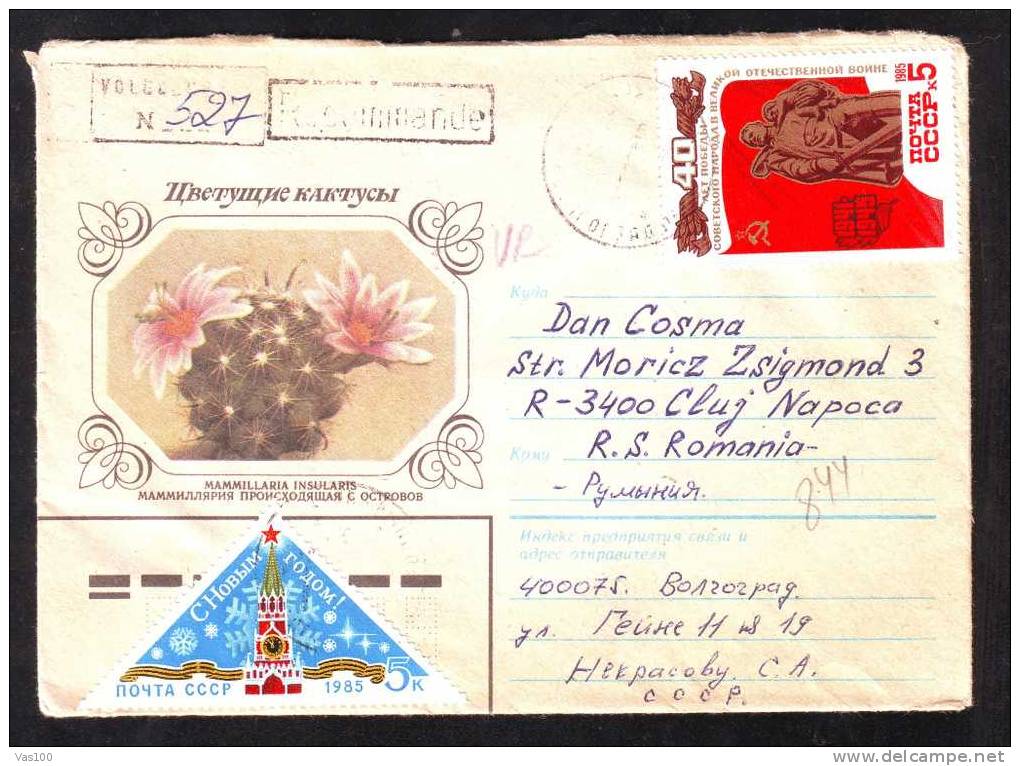 RUSSIA 1983 Enteire Postal Stationery Cover Registred Circulated With Cactusses. - Cactus