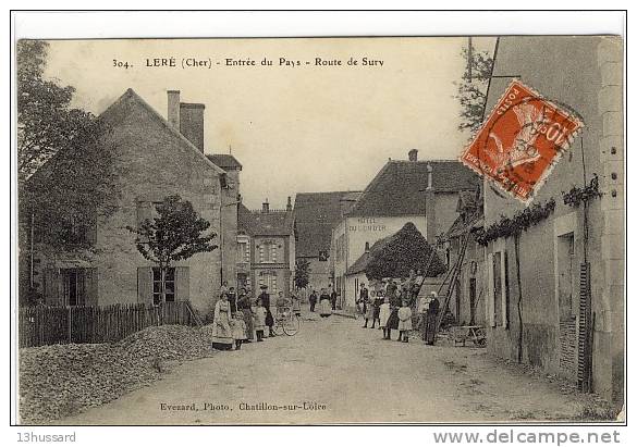 Carte Postale Ancienne Léré - Entrée Du Pays. Route De Sury - Lere