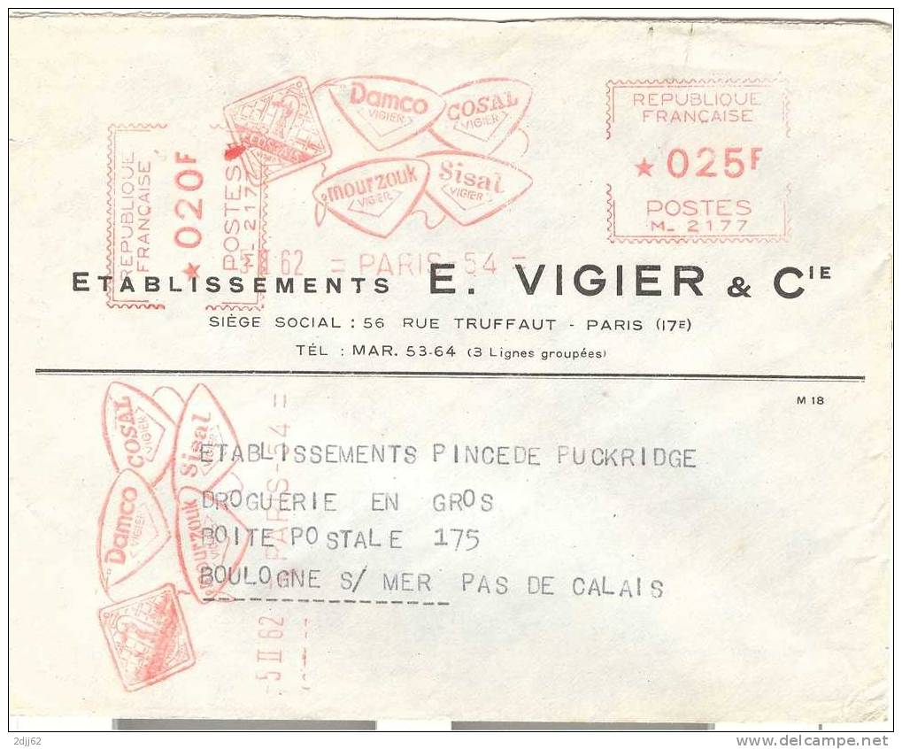 "Vigier", Tissus - EMA Havas, Deux Frappes - Enveloppe Entière     (D0811) - Textile