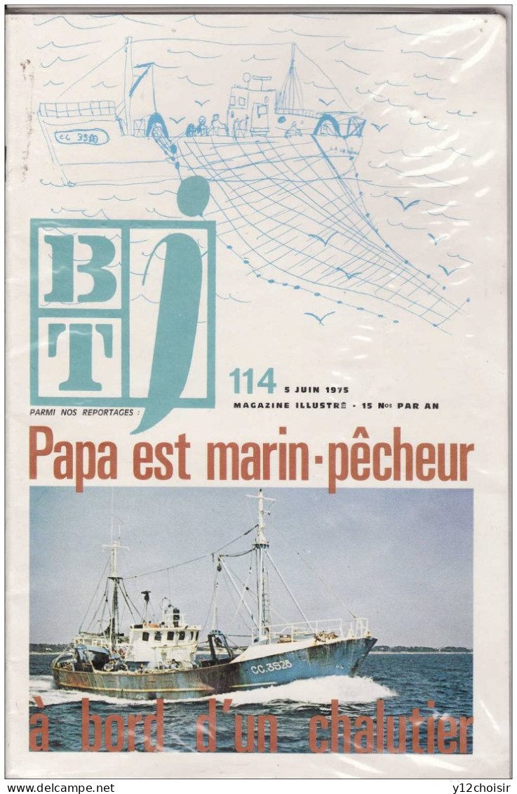 BIBLIOTHEQUE DE TRAVAIL PAPA EST MARIN PECHEUR A BORD D UN CHALUTIER PECHE LE PIONNIER CONCARNEAU MATELOT CHALUT POISSON - Caza & Pezca