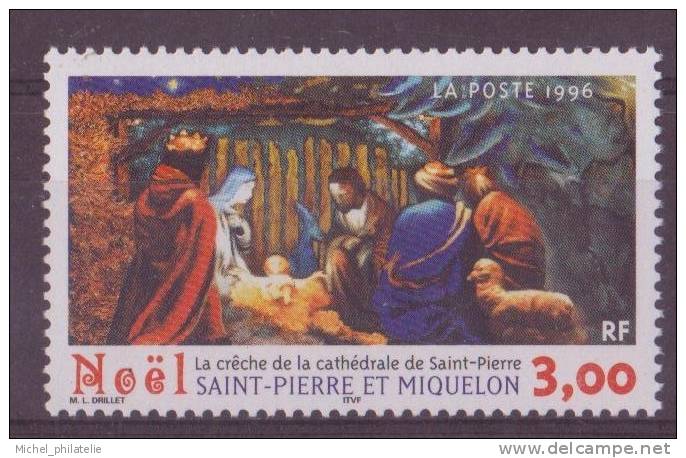 SAINT-PIERE-ET-MIQUELON N° 638** NEUF AVEC CHARNIERE  NOEL LA CRECHE DE LA CATHEDRALE - Andere & Zonder Classificatie