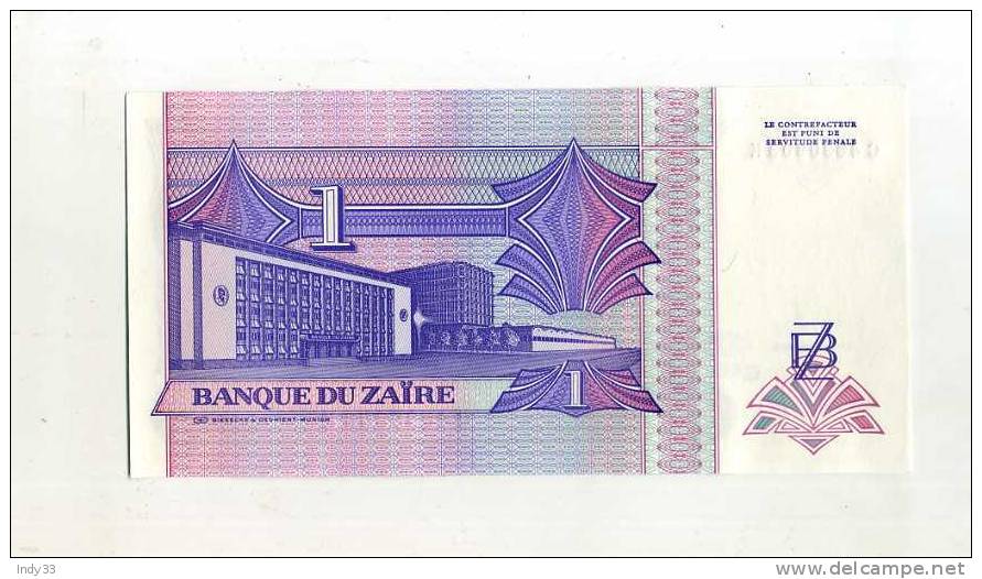 - ZAÏRE . 1 NZ 1993 - Zaïre