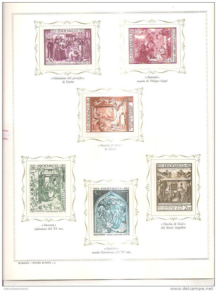 41382)francobolli Manaco Serie Opere D´arte Di 6 Valori - Nuovi - Marcophilie