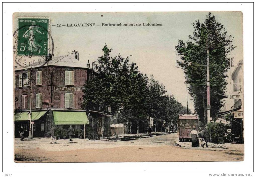 La Garenne Colombes Bureau Octroi Tramway Café Restaurant Halte Des Cyclistes Carrefour Embranchement Vers Colombes - La Garenne Colombes