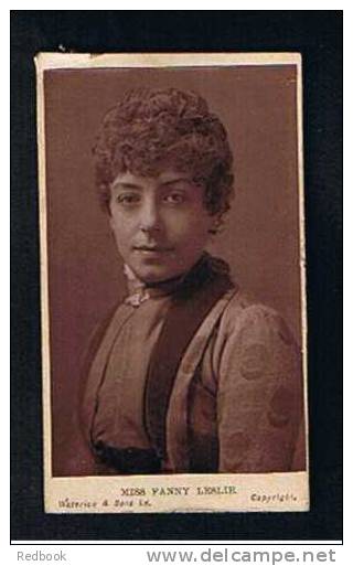 Circa 1890's C.D.V. Photograph Actress Miss Fanny Leslie - Ref 542 - Famous People