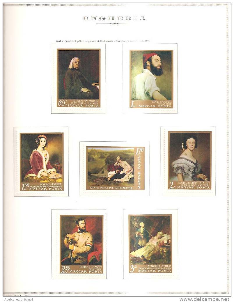 41386) UNGHERIA Serie Opere D'arte Di Epoche Diverse Di 7 Valori -MNH** - Postmark Collection