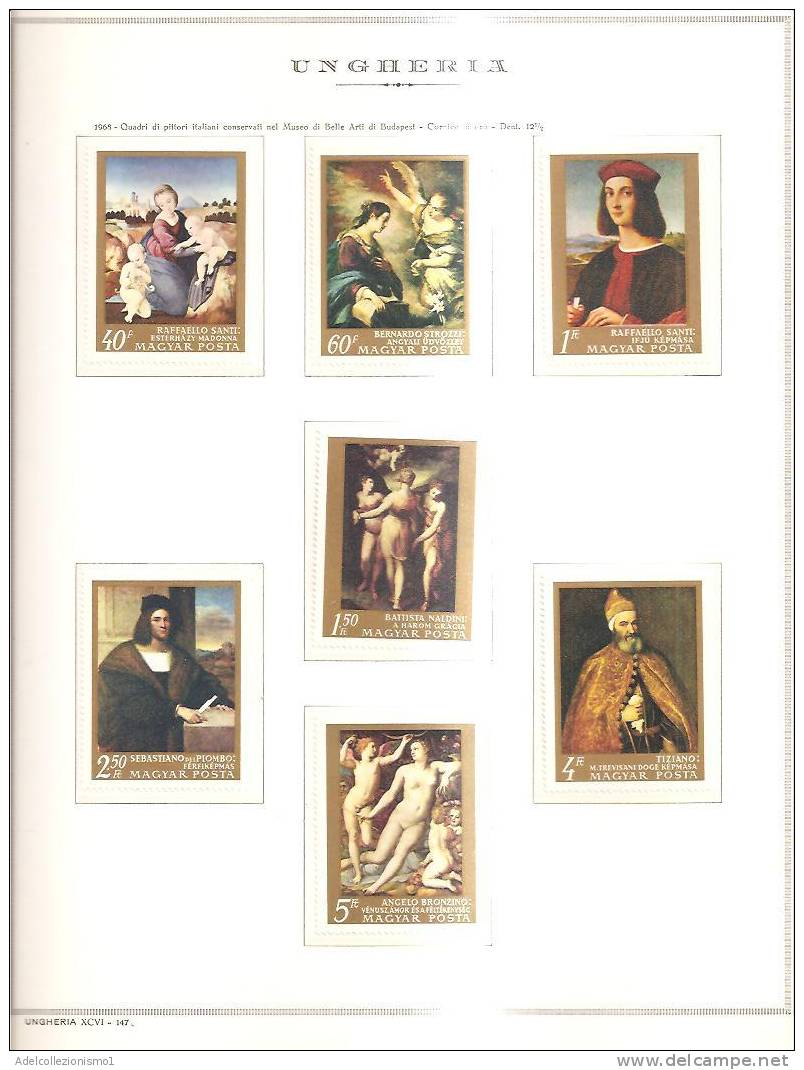 41388) UNGHERIA Serie Opere D'arte Di Epoche Diverse Di 7 Valori - MNH** - Postmark Collection