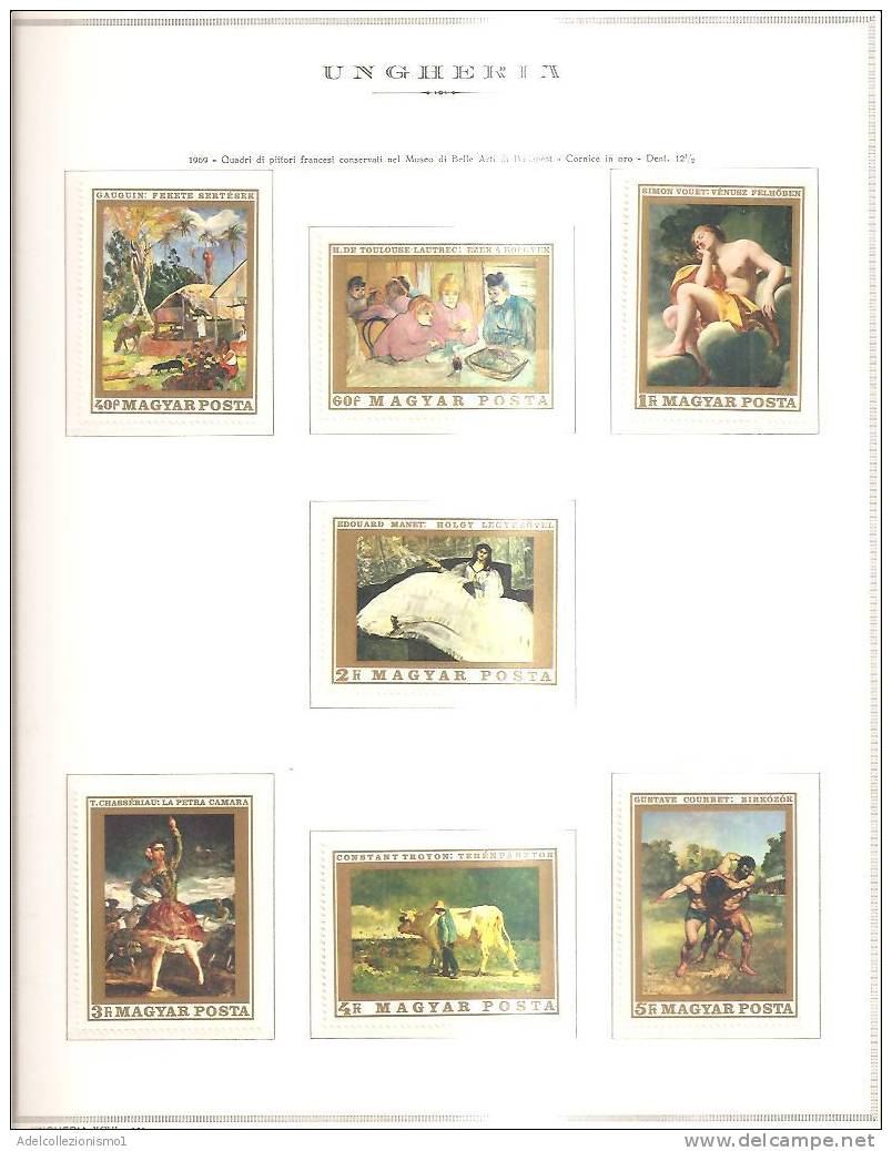41389) UNGHERIA Serie Opere D'arte Di Epoche Diverse Di 7 Valori - MNH** - Postmark Collection