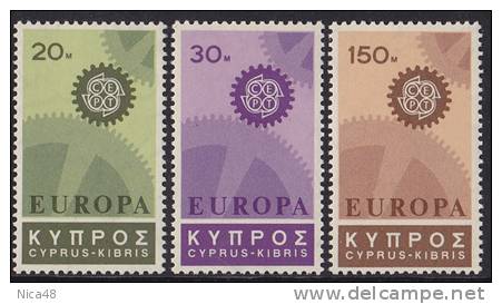 Cipro 1967 Europa 3 Vl  Nuovi Serie Completa - 1967