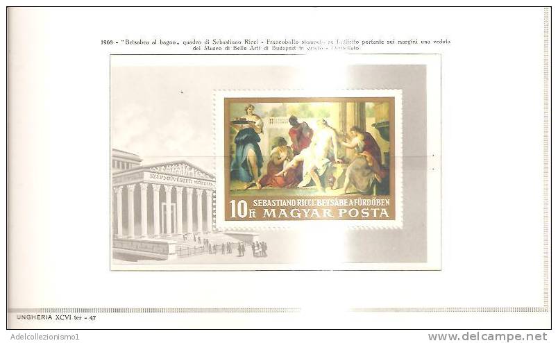 41394)minifoglio Ungheria Con Francobollo Serie Betsabea Al Bagno - Nuovo E Dentellato - Postmark Collection