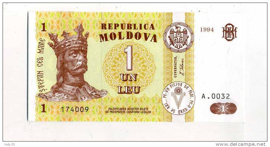 - BILLET MOLDAVIE . 1 L. 1994 - Moldavie