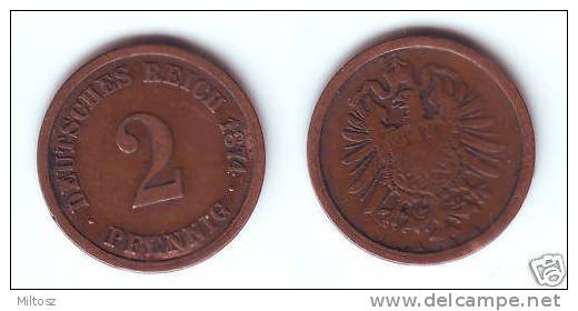 Germany 2 Pfennig 1874 A - 2 Pfennig