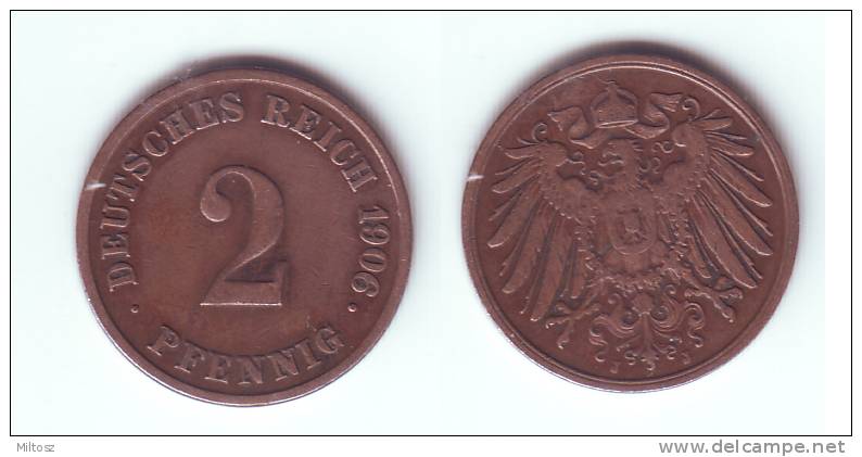 Germany 2 Pfennig 1906 J - 2 Pfennig