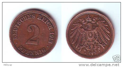 Germany 2 Pfennig 1913 A - 2 Pfennig