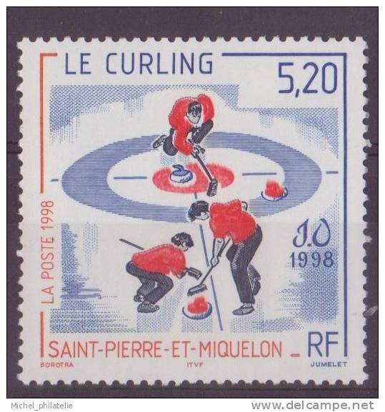 SAINT-PIERRE-ET-MIQUELON N°670** NEUF SANS CHARNIERE  LE CURLING - Autres & Non Classés