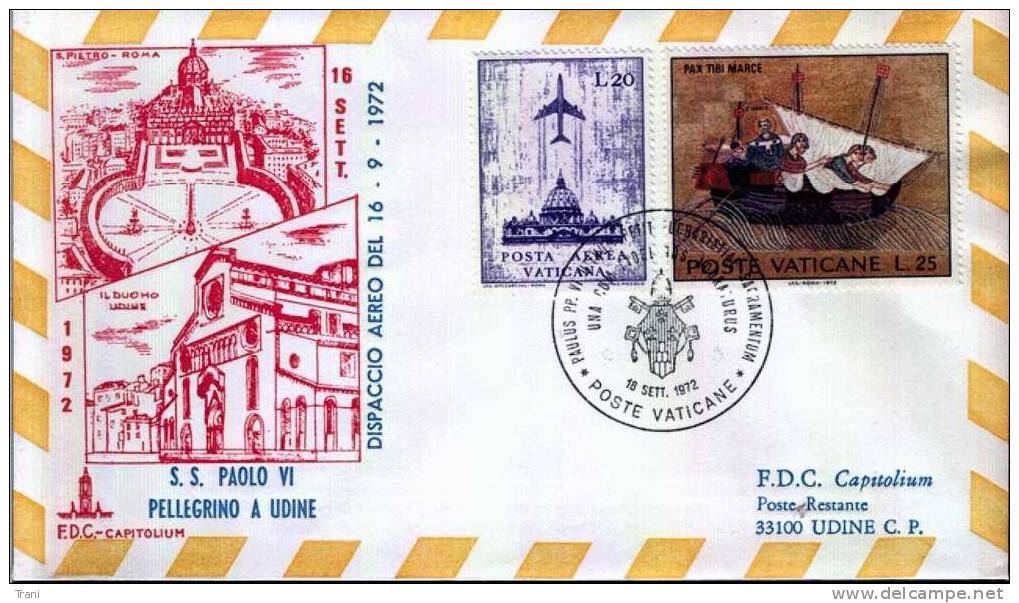 VIAGGIO DEL  PAPA A UDINE - Anno 1972 - Maschinenstempel (EMA)