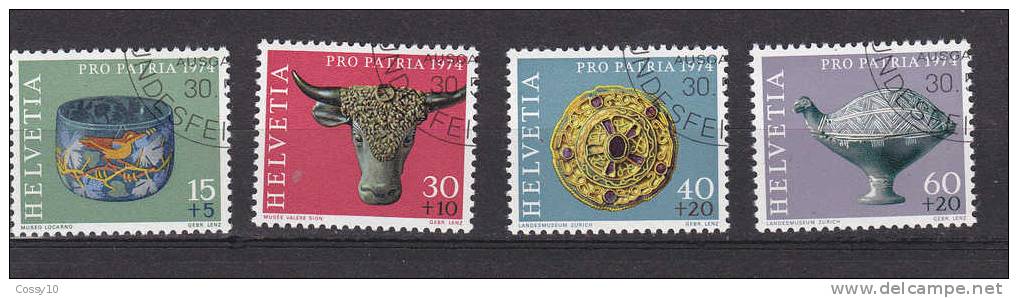 1974     PRO PATRIA     N° 162 à 165  OBLITERES  CATALOGUE  ZUMSTEIN - Usati