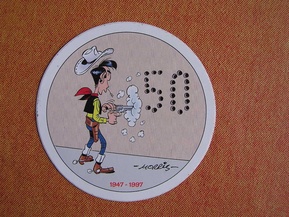LUCKY LUKE  Autocollant Sticker  Cinquentenaire 1947 -1997 Morris - Autocolantes