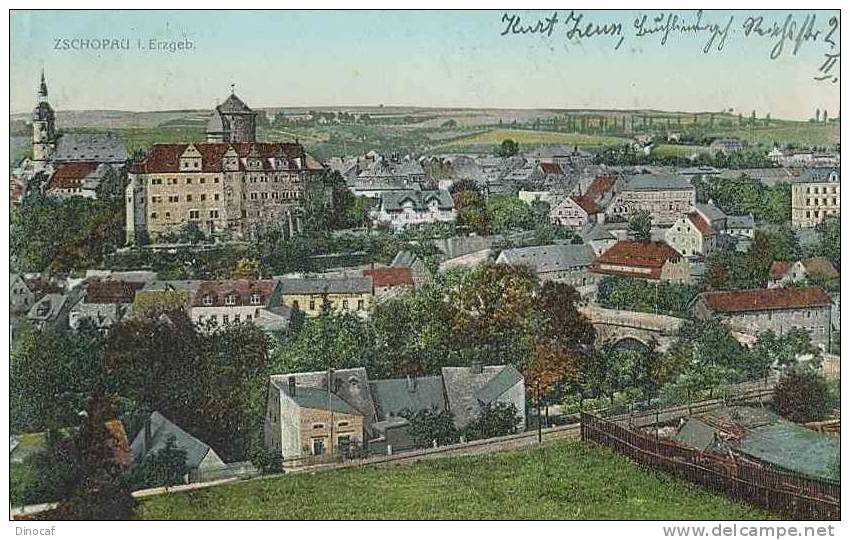 Zschopautal Im Erzgebirge - Panorama / 1910, Germany, Deutschland - Zschopau