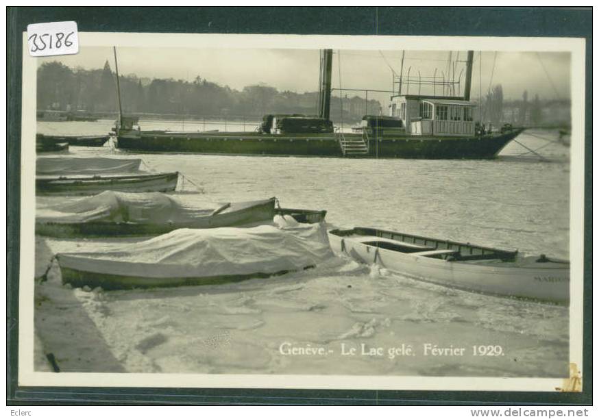 GENEVE - LE LAC GELE EN FEVRIER 1929  - TB - Genève