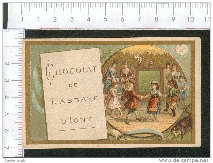 Chocolat Abbaye Igny   Jolie Chromo Signe Zodiaque  Bélier Taureau Ronde Chandelier - Other & Unclassified