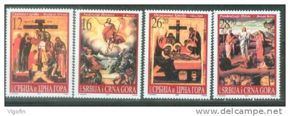 SCG 2003-3109-12 ESTER, SERBIEN AND MONTENEGRO, 4v, MNH - Pâques