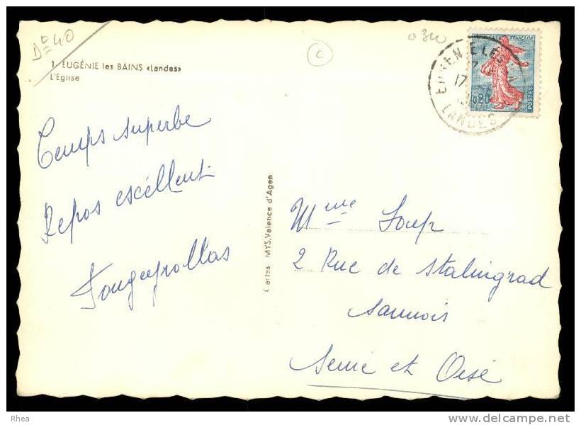 40 Eugénie-les-Bains Eglise D40D K40001K C40097C RH101206 - Autres & Non Classés