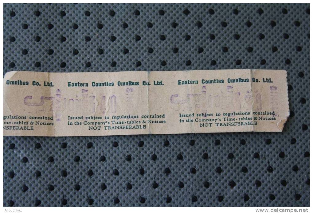 ANCIEN TICKET TITRE DE TRANSPORT ESTEARN COUNTIES OMNIBUS CO. LTD. ENGLAND - Europe