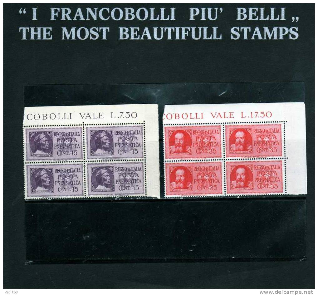 V.E.III SERIE COMPLETA MNH QUARTINA - Pneumatische Post