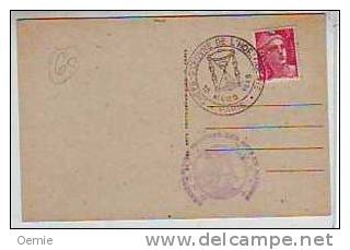 CATHEDRALE L´ HORLOGE ASTRONOMIQUE A L VERITE   15 MARS  1949    CARTE PHILATHELIQUE - Lettres & Documents