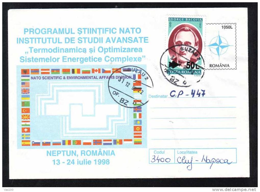 NATO Scientific & Environmental Affairs Division.Neptun 1998 Stationery Cover - Romania. - OTAN